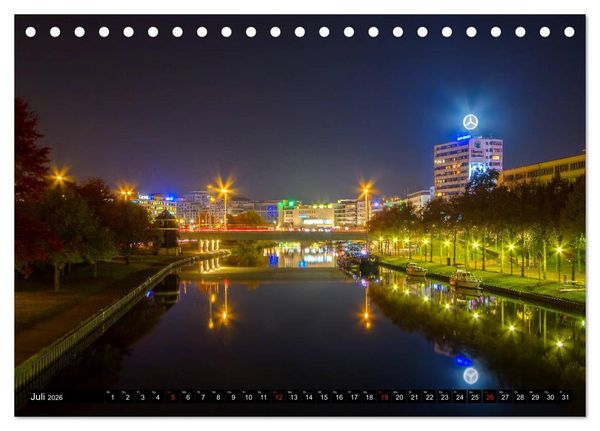 Produktbild: City Lights Saarbr&uuml;cken (Tischkalender 2026 DIN A5 quer), CALVENDO Monatskalender