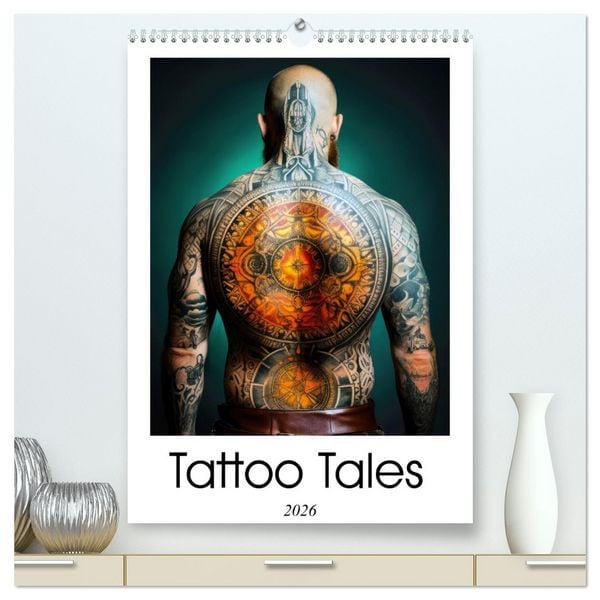 Produktbild: Tattoo Tales (High Quality Premium Wall Calendar 2026 DIN A2 portrait),CALVENDO 12 Month Wall Calendar