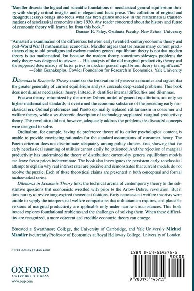 Produktbild: Dilemmas in Economic Theory