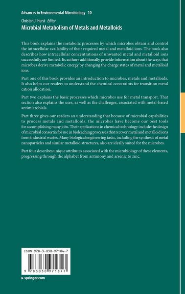 Produktbild: Microbial Metabolism of Metals and Metalloids