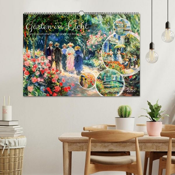 Produktbild: G&auml;rten im Licht - Impressionistische Spazierg&auml;nge mit Bl&uuml;tenpracht (Wandkalender 2026 DIN A2 quer), CALVENDO Monatskalender