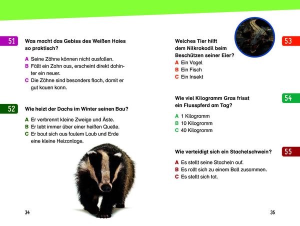 Produktbild: Tiere - 133 spannende Quizfragen f&uuml;r schlaue Grundschulkinder