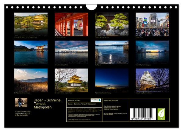 Produktbild: Japan - Schreine, Tempel, Metropolen (Wandkalender 2026 DIN A4 quer), CALVENDO Monatskalender