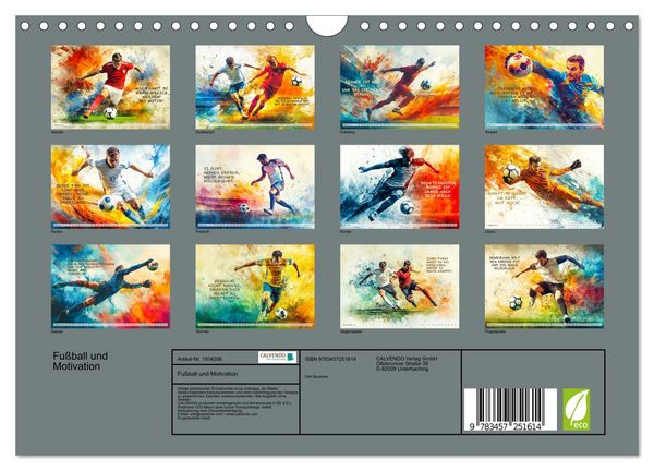 Produktbild: Fu&szlig;ball und Motivation (Wandkalender 2026 DIN A4 quer), CALVENDO Monatskalender