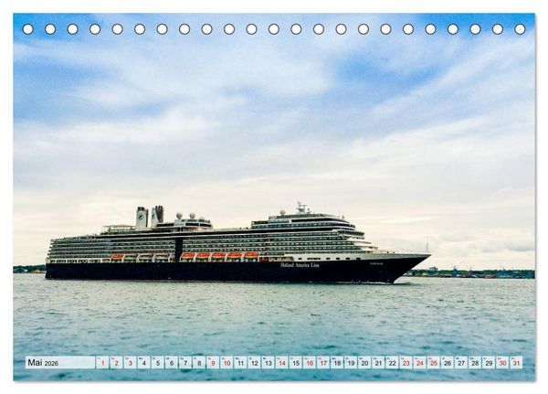 Produktbild: Kreuzfahrtschiffe 2026 (Tischkalender 2026 DIN A5 quer), CALVENDO Monatskalender