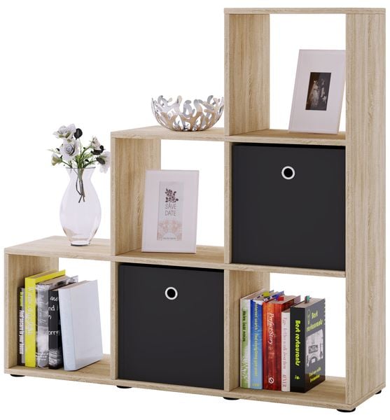 Produktbild: Holz Stand Treppenregal Regal 6 F&auml;cher Nitas