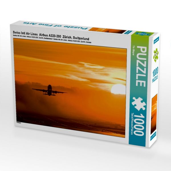 Produktbild: CALVENDO Puzzle Swiss Intl Air Lines Airbus A320-200 Z&uuml;rich, Switzerland 1000 Teile Puzzle quer | 1000 Teile Lege-Gr&ouml;&szlig;e 64 &times; 48 cm Foto-Puzzle f&uuml;r gl&uuml;ckliche Stunden