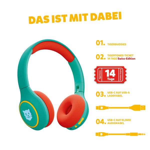 Produktbild: Tigerbuddies - Kinder - Kopfh&ouml;rer - Funky Green