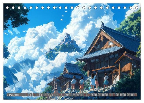 Produktbild: Spaziergang durch Anime Welten (Tischkalender 2026 DIN A5 quer), CALVENDO Monatskalender
