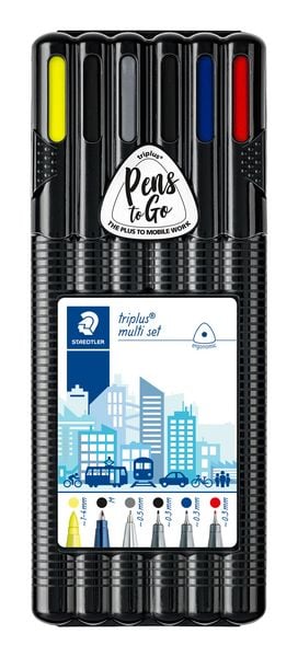 Produktbild: STAEDTLER Fineliner triplus&reg; Black Box 6er Set