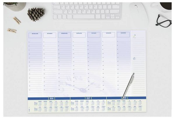 Produktbild: Sigel H6350 Schreibunterlage Papier Wochenplan, Tagesplan liniert (B x H) 59.50 cm x 41 cm 2026, 2027, 2028 30 Blatt