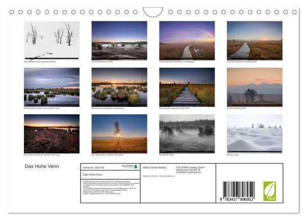 Produktbild: Das Hohe Venn (Wandkalender 2026 DIN A4 quer), CALVENDO Monatskalender