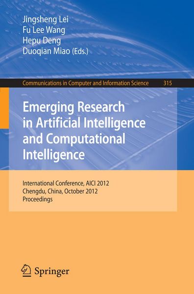 Produktbild: Emerging Research in Artificial Intelligence and Computational Intelligence