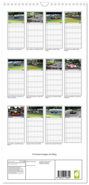 Produktbild: Familienplaner 2026 - Formelrennwagen am Berg mit 5 Spalten (Wandkalender, 21 x 45 cm) CALVENDO