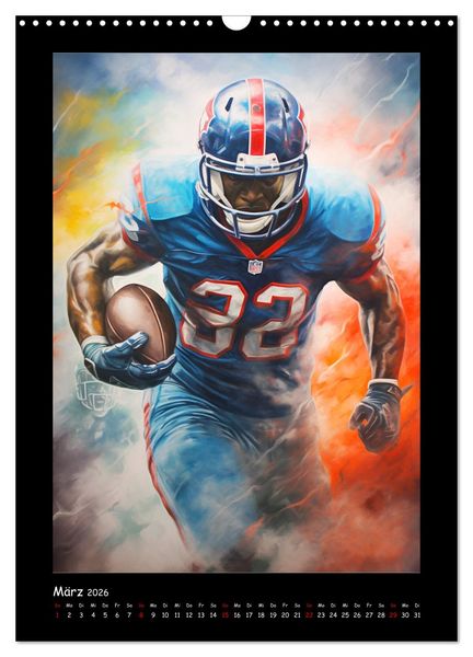 Produktbild: American Football. Paintings (Wandkalender 2026 DIN A3 hoch), CALVENDO Monatskalender