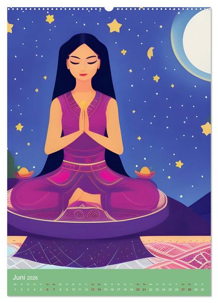 Produktbild: Meditation verbindet (Wandkalender 2026 DIN A2 hoch), CALVENDO Monatskalender