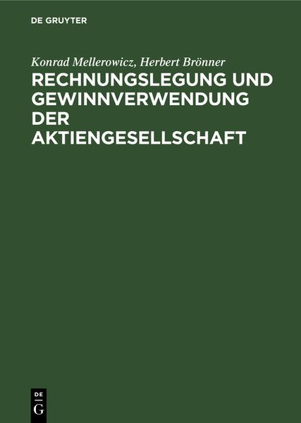 Produktbild: Rechnungslegung und Gewinnverwendung der Aktiengesellschaft