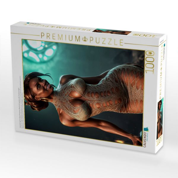 Produktbild: CALVENDO Puzzle Jacanda tr&auml;gt hochgeschlossenes Kleid mit inspirierenden Auslassungen. | 1000 Teile Lege-Gr&ouml;&szlig;e 64x48cm Foto-Puzzle f&uuml;r gl&uuml;ckliche Stunden