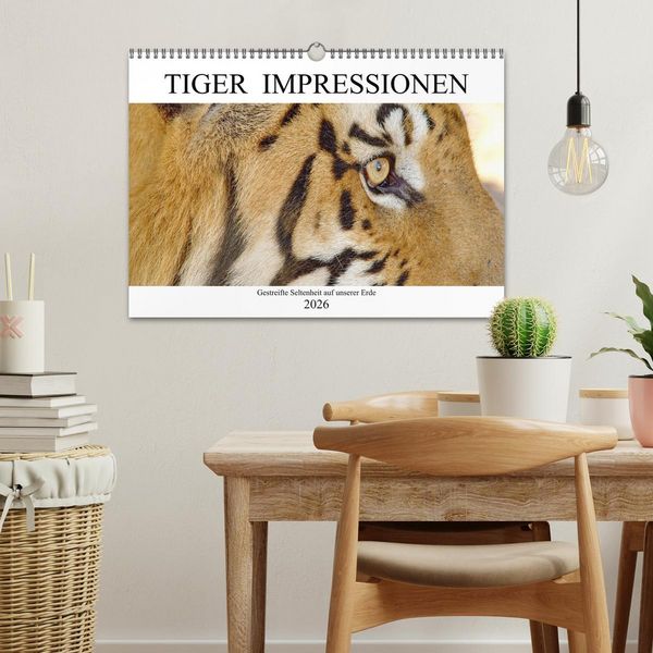 Produktbild: TIGER IMPRESSIONEN Gestreifte Seltenheit auf unserer Erde (Wandkalender 2026 DIN A3 quer), CALVENDO Monatskalender