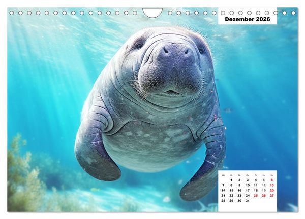 Produktbild: Manatees. Faszinierende Rundschwanzseek&uuml;he (Wandkalender 2026 DIN A4 quer), CALVENDO Monatskalender