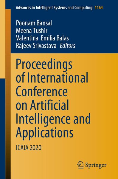 Produktbild: Proceedings of International Conference on Artificial Intelligence and Applications