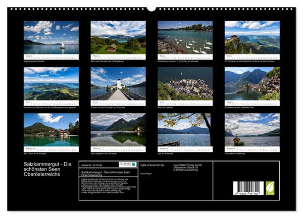 Produktbild: Salzkammergut - Die sch&ouml;nsten Seen Ober&ouml;sterreichs (hochwertiger Premium Wandkalender 2026 DIN A2 quer), Kunstdruck in Hochglanz