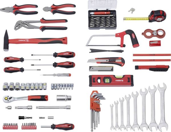 Produktbild: Meister Werkzeuge WU8971460 Universal Werkzeugkoffer best&uuml;ckt 121teilig (L x B x H) 460 x 320 x 140 mm