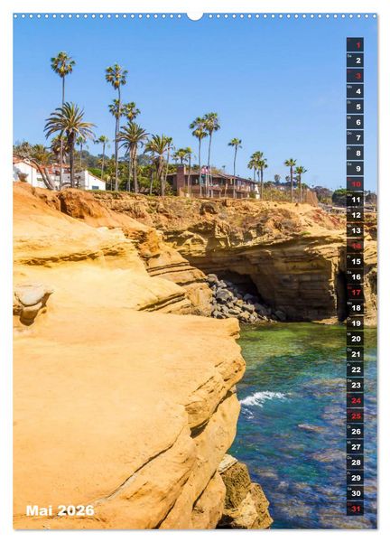 Produktbild: SAN DIEGO K&uuml;stenmetropole mit Flair (hochwertiger Premium Wandkalender 2026 DIN A2 hoch), Kunstdruck in Hochglanz