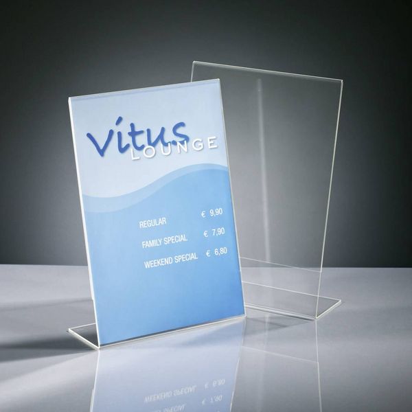 Produktbild: Sigel TA213 Tischaufsteller L-Form Verwendung f&uuml;r Papierformat: DIN A3 Glasklar 1 St.