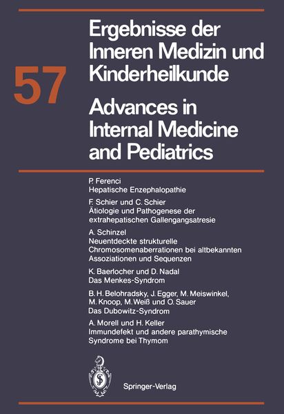 Produktbild: Ergebnisse der Inneren Medizin und Kinderheilkunde/Advances in Internal Medicine and Pediatrics