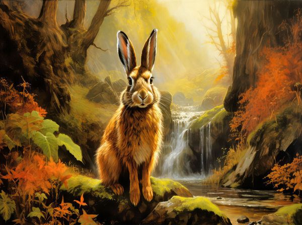 Produktbild: CALVENDO Puzzle Hase am Wasserfall | 2000 Teile Lege-Gr&ouml;&szlig;e 90x67cm Foto-Puzzle f&uuml;r gl&uuml;ckliche Stunden