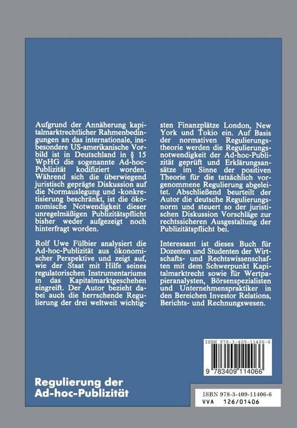 Produktbild: Regulierung der Ad-hoc-Publizit&auml;t
