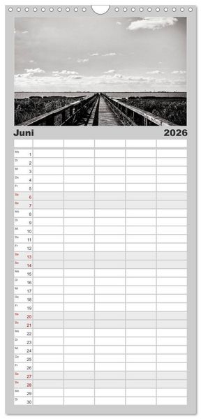 Produktbild: Familienplaner 2026 - Ein Blick auf Husum mit 5 Spalten (Wandkalender, 21 x 45 cm) CALVENDO