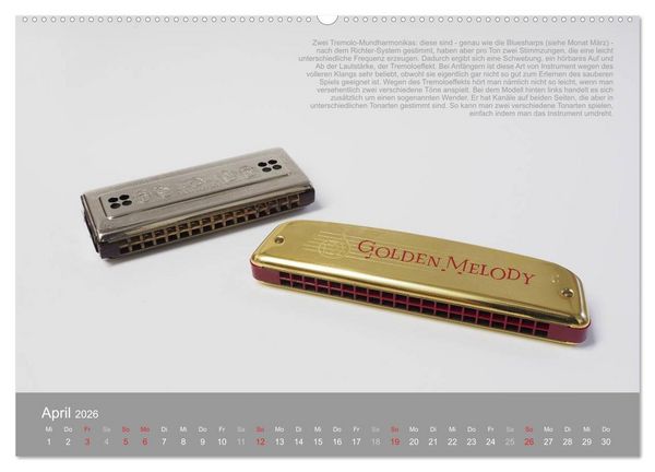 Produktbild: Mundharmonikas im Blickpunkt (Wandkalender 2026 DIN A2 quer), CALVENDO Monatskalender