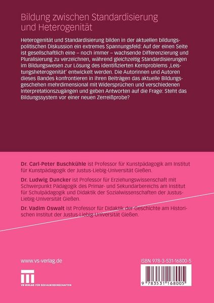Produktbild: Bildung zwischen Standardisierung und Heterogenit&auml;t
