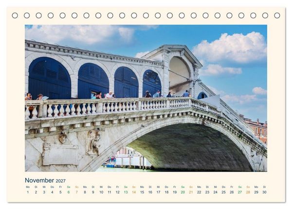 Produktbild: Venedig, die zeitlos Elegante (Tischkalender 2027 DIN A5 quer), CALVENDO Monatskalender