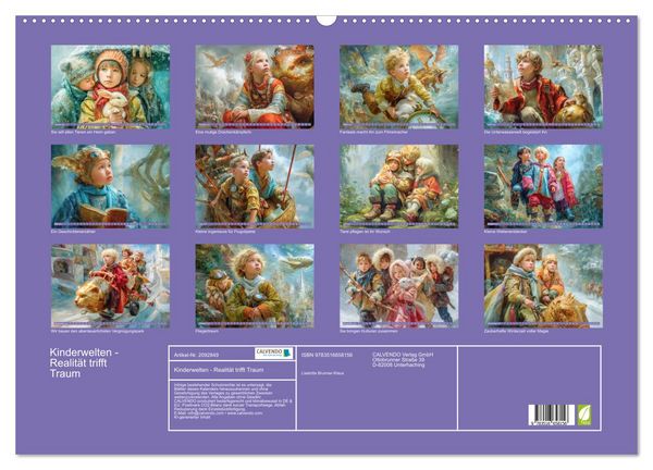 Produktbild: Kinderwelten - Realit&auml;t trifft Traum (Wandkalender 2026 DIN A2 quer), CALVENDO Monatskalender
