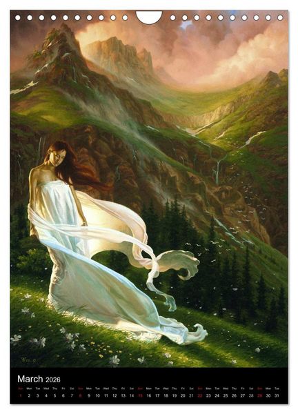 Produktbild: INNERSCAPES Fantasy Paintings by Christophe Vacher (Wall Calendar 2026 DIN A4 portrait), CALVENDO 12 Month Wall Calendar