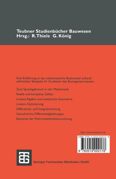 Produktbild: Grundkurs Mathematik f&uuml;r Bauingenieure