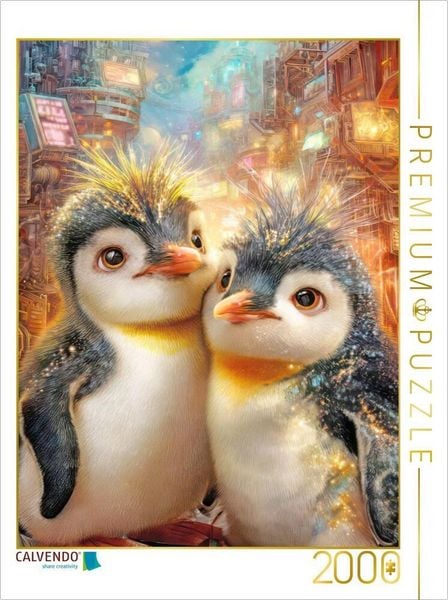 CALVENDO Puzzle Drollige Pinguine | 2000 Teile Lege-Größe 90x67cm Foto-Puzzle für glückliche Stunden