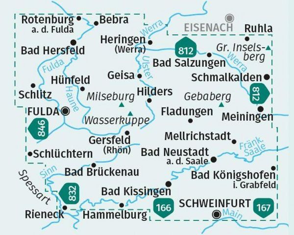 Produktbild: KOMPASS Wanderkarten-Set 460 Rh&ouml;n, Fulda (2 Karten) 1:50.000
