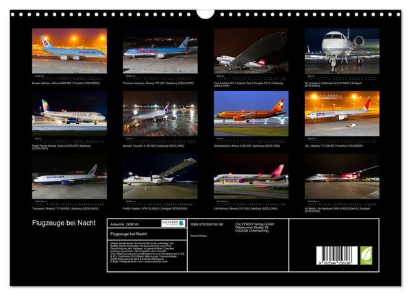 Produktbild: Flugzeuge bei Nacht (Wandkalender 2027 DIN A3 quer), CALVENDO Monatskalender