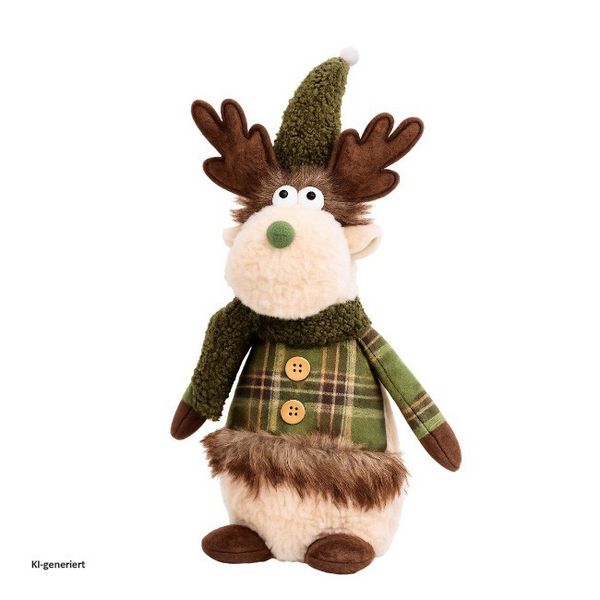 Produktbild: HTI-Living Dekorationsrentier Weihnachten 40 cm Stofffigur Weihnachtsdeko