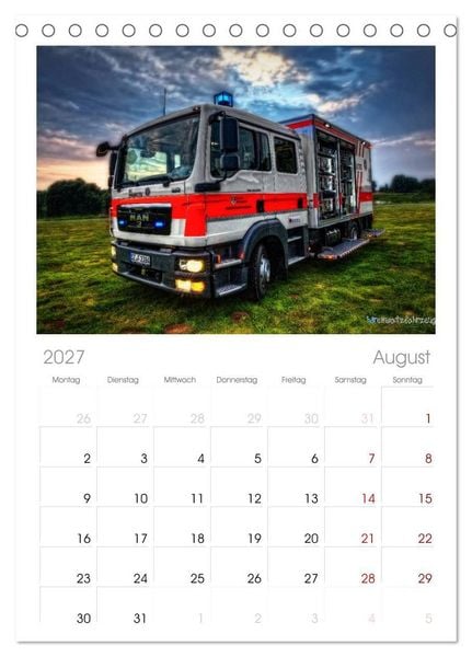 Produktbild: Tischplaner 2027 - HDR Einsatzfahrzeuge (A5 Tischkalender zum Aufstellen) CALVENDO