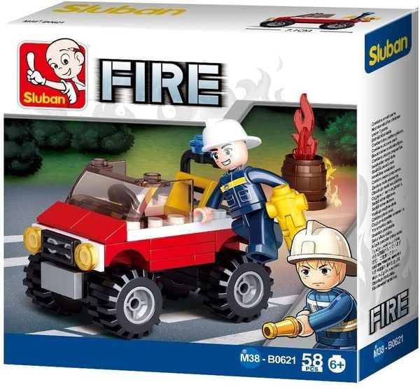 Sluban M38-B0621 - Fire, Feuerwehr-Einsatzfahrzeug mit Spielfigur