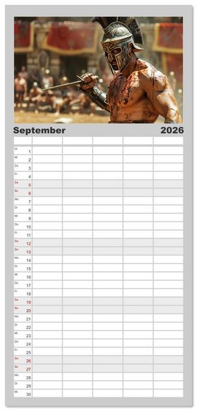 Produktbild: Familienplaner 2026 - Unbeugsame Herzen mit 5 Spalten (Wandkalender, 21 x 45 cm) CALVENDO