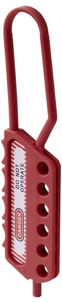 Produktbild: Sygonix SY-6872556 Sicherungshaspe 6-fach 193x42mm Kunststoff Polyamid Rot 1St.