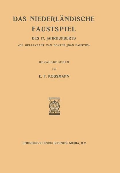 Produktbild: Das Niederlandische Faustspiel des Siebzehnten Jahrhunderts