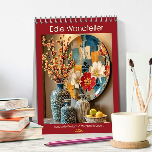 Produktbild: Edle Wandteller. Kunstvolle Designs in stilvollen Interieurs (Tischkalender 2026 DIN A5 hoch), CALVENDO Monatskalender