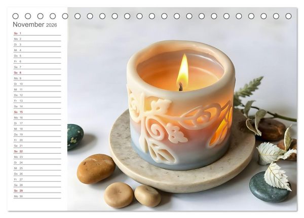 Produktbild: Kerzenpoesie - Romantische Kerzenkunst in stimmungsvollen Szenen (Tischkalender 2026 DIN A5 quer), CALVENDO Monatskalender